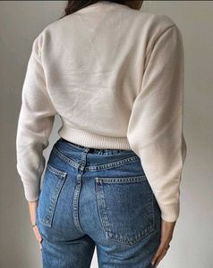 Zara Cream Cropped Sweater