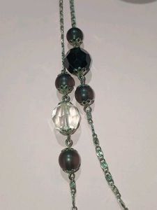 Silver And Black Necklace