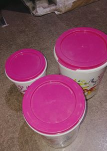 Plastic container pack of 3