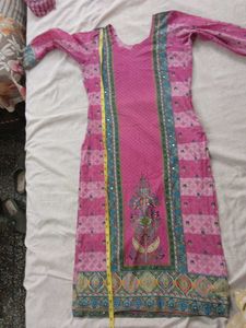 Pink jaipuri Embroidered Kurta