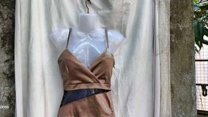 91511. Elegant Brown Mini Dress