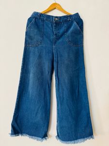 Vintage Frayed Hem Wide Leg Jeans 🌀👖🥿