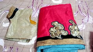 Elegant Pink Saree with Blouse