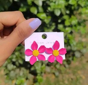 Pink Flower Power Earrings