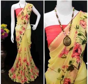 Floral Print Saree