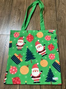 Christmas Santa Print Tote Bag
