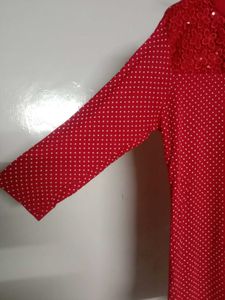 Red Top For Casual And Party Wear