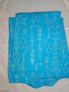 Teal &amp; Gold Print Kurti Dress