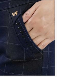 Checkered Navy Blue Pants+ Gift 🎁