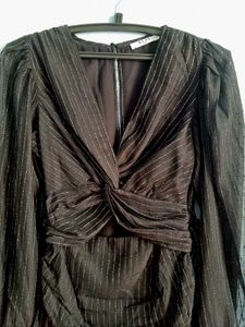 Striped Ruched Mini Dress Black Shimmer NA-KD
