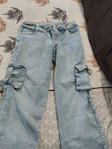 Light Wash Cargo Jeans