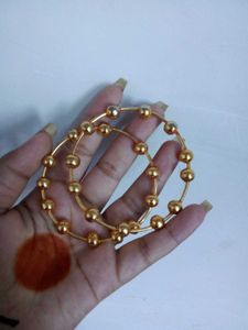 Gold Ball Bangle Set