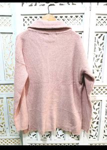 Pink TFUUU Quarter-Zip Sweater