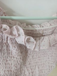 Pink Bardot With Ruffle
