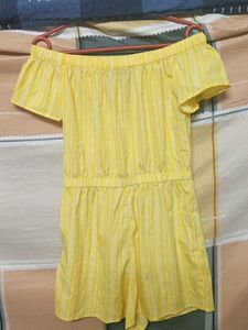 Yellow Striped Romper