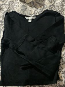 H&amp;M Black Ribbed  Top