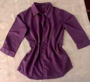 Purple Button-Down Shirt