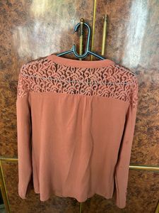 Full Sleeve Top With Mesh Work Details At Theshoulder Front And Upper Back