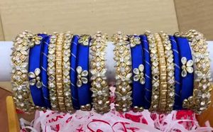 silk thread Kundan Bangles bridal set