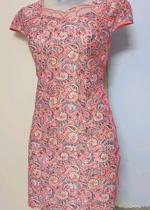 Korean Pink Paisley Party Dress