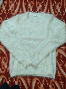 Cozy White Fuzzy Sweater