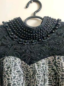 Silver/Black Party Designer Dress