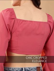 Pink Sweetheart Neck Tie-Front Crop Top