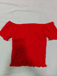 COMBO Forever 21 Skirt And Red Off Shoulder Top