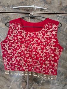 Set Of 3 Crop Top Plazzo With Shrug