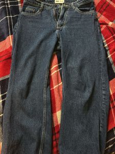 Dark Blue Flared Denim