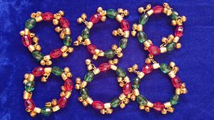 Cristal With Ghughri (Green &amp; Maroon)