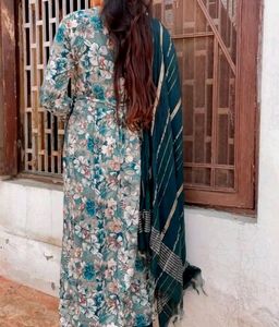 Nyra Cut Printed Anarkali Suit Duppata &amp; Pent Set