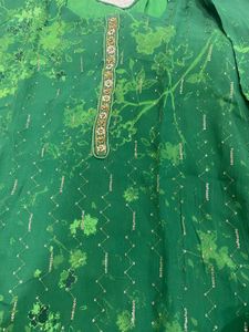 Dark Green Colour Sitara Wark Pent Suite