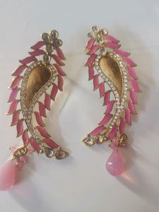 Pink & Gold Statement Earrings