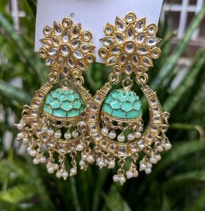 Mint Jhumka Earrings