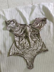 Cute Velvet Bodysuit Top