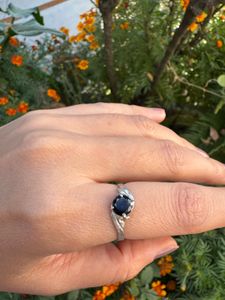 real silver Black Stone Ring