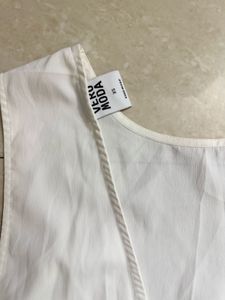 White Pleated Tank Top