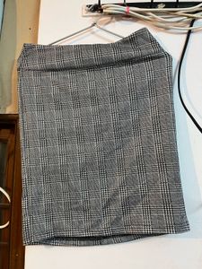 Gray Plaid Mini Skirt