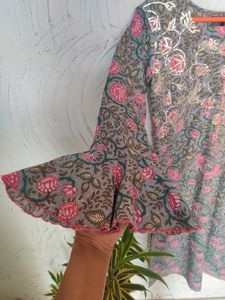 Greyish Pink with a Hint of Green colour Kurta