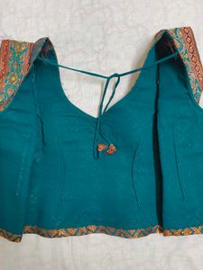 Teal &amp; Red Lehenga Set
