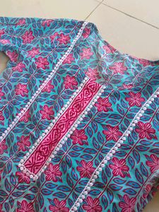 Pure Cotton Floral Print Kurta