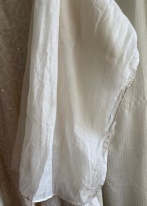 White Chikankari Anarkali Set With Dupatta