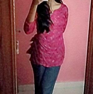 Pink Floral Print Fabric