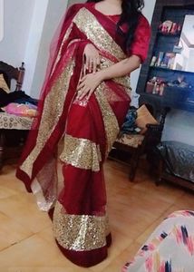 🆕Net Sequence Saree💜