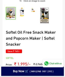 Softel Oil Free Snack and Popcorn Maker | S
