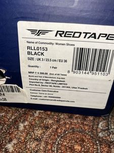 Black Classic Red Tape Shoes