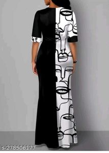 Abstract Face Print Dress