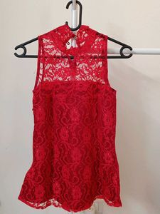 Red Lace Top