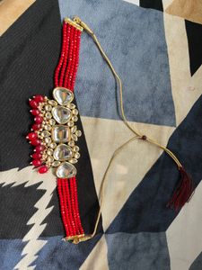 Red Kundan Necklace Set